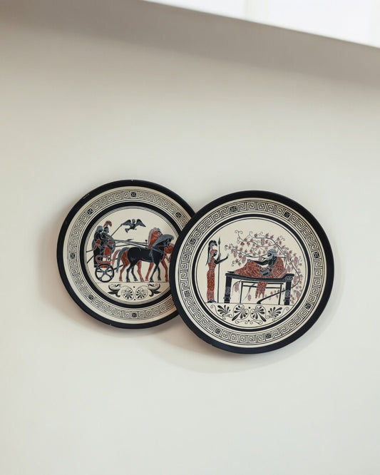 Pair of Vintage Decorative Plates - Ancient Greek Replicas