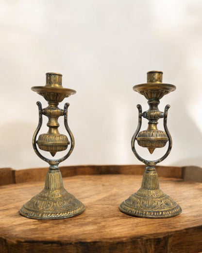 Early 20th Century Pair of French Antique Brass Nautical Candle Sconces