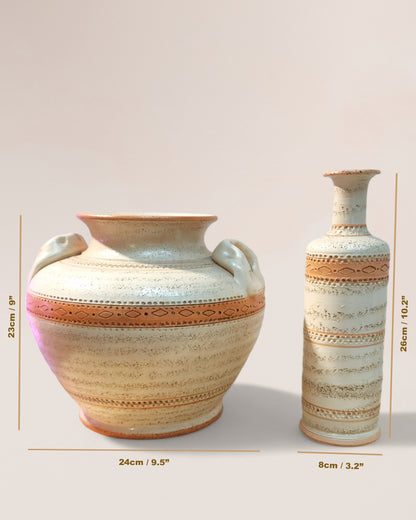 Mid-20th Century Handcrafted Rustic Italian Pottery Vases