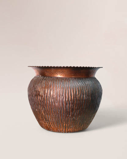 Early 20th Century Italian Handmade Copper Flowerpot